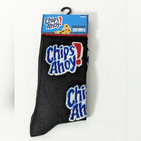 Chips Ahoy! Men's Novelty Crew Socks, Shoe Size:6-12, New With Tag - Picture 1 of 2
